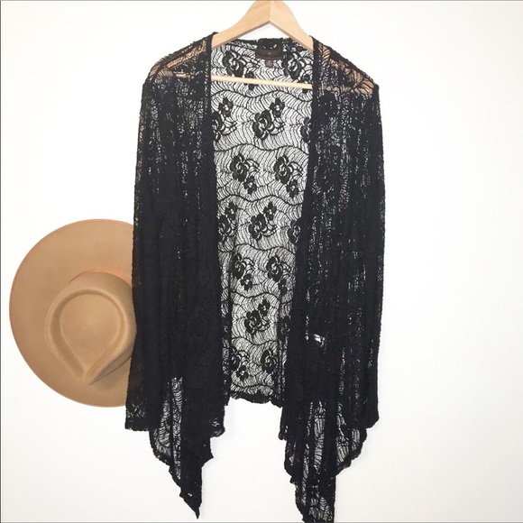 Fenn Wright Manson Sweaters - Fenn Wright Manson black lace kimono